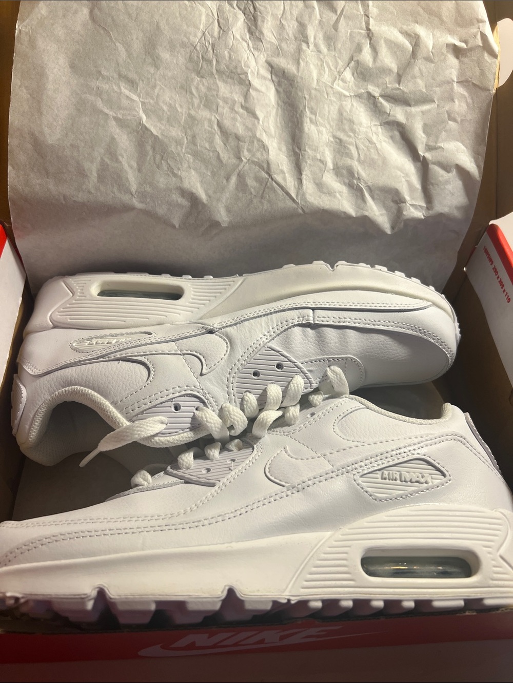 Nike Kids White Leather Air Max Sneakers